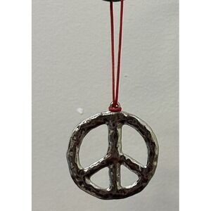Vintage Arthur Court Peace Symbol Ornament Necklace with Silver Chain NEW